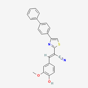 2-(4-[1,1'-Biphenyl]-4-yl-1,3-thiazol-2-yl)-3-(4-hydroxy-3-methoxyphenyl)acrylonitrile