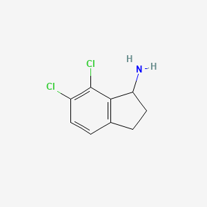 molecular formula C9H9Cl2N B11897494 6,7-Dichloro-2,3-dihydro-1H-inden-1-amine CAS No. 67120-41-6