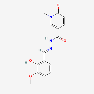 molecular formula C15H15N3O4 B1189752 N'-(2-hydroxy-3-methoxybenzylidene)-1-methyl-6-oxo-1,6-dihydro-3-pyridinecarbohydrazide 