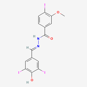 molecular formula C15H11I3N2O3 B1189753 N'-(4-hydroxy-3,5-diiodobenzylidene)-4-iodo-3-methoxybenzohydrazide 