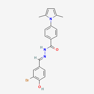 molecular formula C20H18BrN3O2 B1189755 N'-(3-bromo-4-hydroxybenzylidene)-4-(2,5-dimethyl-1H-pyrrol-1-yl)benzohydrazide 