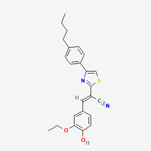 molecular formula C24H24N2O2S B1189759 2-[4-(4-Butyl-phenyl)-thiazol-2-yl]-3-(3-ethoxy-4-hydroxy-phenyl)-acrylonitrile 