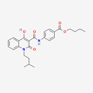 Butyl 4-({[4-hydroxy-1-(3-methylbutyl)-2-oxo-1,2-dihydroquinolin-3-yl]carbonyl}amino)benzoate