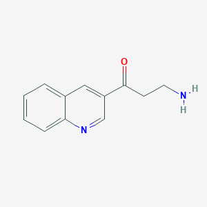 molecular formula C12H12N2O B11897707 3-Amino-1-(quinolin-3-yl)propan-1-one 