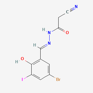molecular formula C10H7BrIN3O2 B1189784 N'-(5-bromo-2-hydroxy-3-iodobenzylidene)-2-cyanoacetohydrazide 