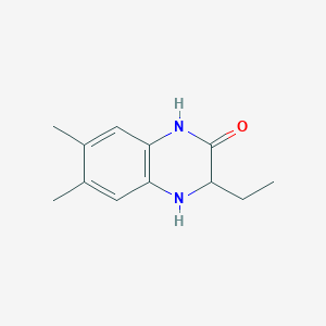 molecular formula C12H16N2O B11897896 3-Ethyl-6,7-dimethyl-3,4-dihydroquinoxalin-2(1H)-one 