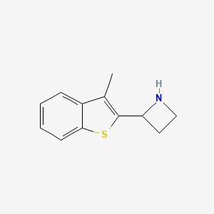 molecular formula C12H13NS B11898075 2-(3-Methyl-1-benzothiophen-2-yl)azetidine CAS No. 777887-47-5