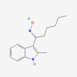 molecular formula C15H20N2O B1189808 1-(2-methyl-1H-indol-3-yl)-1-hexanone oxime 