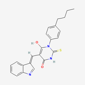 1-(4-butylphenyl)-5-(1H-indol-3-ylmethylene)-2-thioxodihydro-4,6(1H,5H)-pyrimidinedione