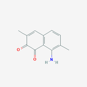 molecular formula C12H11NO2 B11898124 8-Amino-3,7-dimethylnaphthalene-1,2-dione 