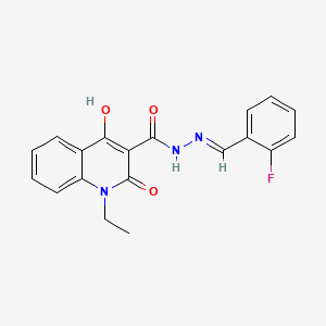 1-ethyl-N'-(2-fluorobenzylidene)-4-hydroxy-2-oxo-1,2-dihydro-3-quinolinecarbohydrazide