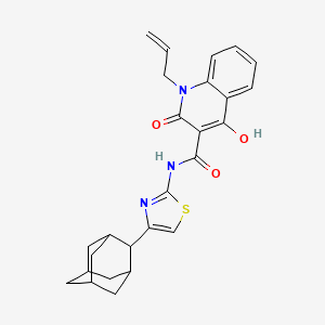 molecular formula C26H27N3O3S B1189816 N-[4-(2-adamantyl)-1,3-thiazol-2-yl]-1-allyl-4-hydroxy-2-oxo-1,2-dihydro-3-quinolinecarboxamide 