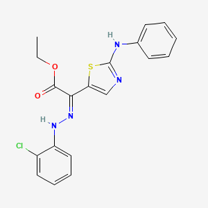 molecular formula C19H17ClN4O2S B1189826 Ethyl (2-anilino-1,3-thiazol-5-yl)[(2-chlorophenyl)hydrazono]acetate 