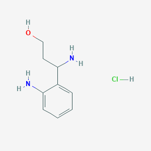 molecular formula C9H15ClN2O B11898265 3-Amino-3-(2-aminophenyl)propan-1-ol hydrochloride 