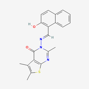 3-{[(2-hydroxy-1-naphthyl)methylene]amino}-2,5,6-trimethylthieno[2,3-d]pyrimidin-4(3H)-one