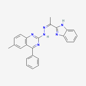 molecular formula C24H20N6 B1189839 1-(1H-benzimidazol-2-yl)ethanone (6-methyl-4-phenyl-2-quinazolinyl)hydrazone 