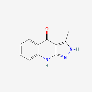 molecular formula C11H9N3O B11898461 3-Methyl-1H-pyrazolo[3,4-b]quinolin-4(9H)-one CAS No. 100548-59-2