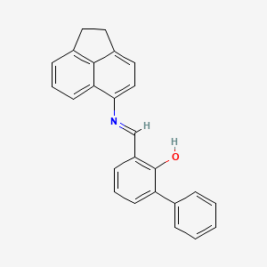 molecular formula C25H19NO B1189848 3-[(1,2-Dihydro-5-acenaphthylenylimino)methyl][1,1'-biphenyl]-2-ol 