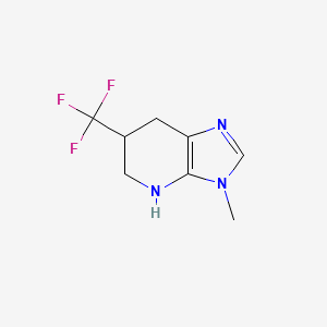 molecular formula C8H10F3N3 B11898500 3-Methyl-6-(trifluoromethyl)-4,5,6,7-tetrahydro-3H-imidazo[4,5-b]pyridine 