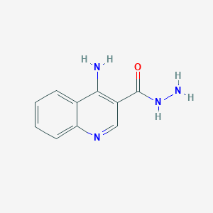 molecular formula C10H10N4O B11898594 4-Aminoquinoline-3-carbohydrazide 