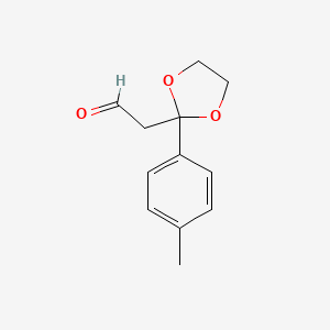 molecular formula C12H14O3 B11898651 2-(2-(p-Tolyl)-1,3-dioxolan-2-yl)acetaldehyde 