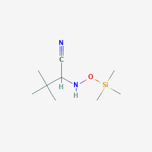 molecular formula C9H20N2OSi B11898660 Butanenitrile, 3,3-dimethyl-2-[[(trimethylsilyl)oxy]amino]- CAS No. 653580-09-7