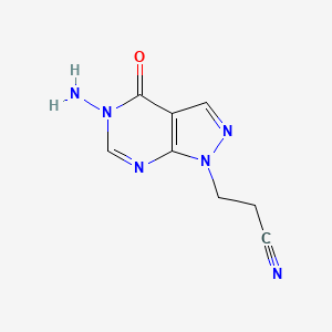 molecular formula C8H8N6O B11898692 3-(5-Amino-4-oxo-4,5-dihydro-1H-pyrazolo[3,4-d]pyrimidin-1-yl)propanenitrile 