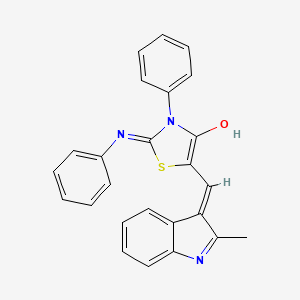 5-[(2-methyl-1H-indol-3-yl)methylene]-3-phenyl-2-(phenylimino)-1,3-thiazolidin-4-one