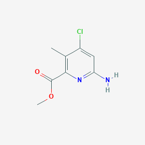 molecular formula C8H9ClN2O2 B11898815 Methyl 6-amino-4-chloro-3-methylpyridine-2-carboxylate 