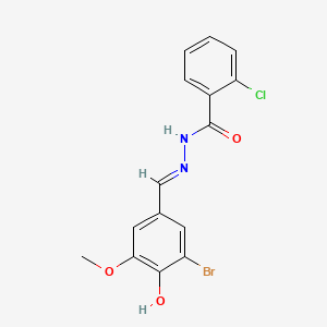 molecular formula C15H12BrClN2O3 B1189884 N'-(3-bromo-4-hydroxy-5-methoxybenzylidene)-2-chlorobenzohydrazide 