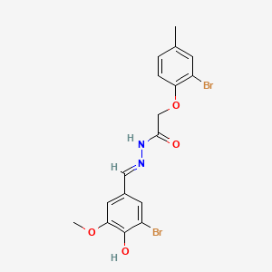 molecular formula C17H16Br2N2O4 B1189885 N'-(3-bromo-4-hydroxy-5-methoxybenzylidene)-2-(2-bromo-4-methylphenoxy)acetohydrazide 