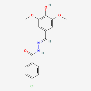 molecular formula C16H15ClN2O4 B1189889 4-chloro-N'-(4-hydroxy-3,5-dimethoxybenzylidene)benzohydrazide 