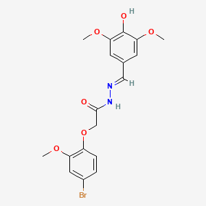 molecular formula C18H19BrN2O6 B1189891 2-(4-bromo-2-methoxyphenoxy)-N'-(4-hydroxy-3,5-dimethoxybenzylidene)acetohydrazide 