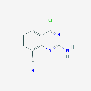 molecular formula C9H5ClN4 B11898910 2-Amino-4-chloroquinazoline-8-carbonitrile 