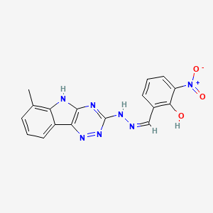 molecular formula C17H13N7O3 B1189892 2-hydroxy-3-nitrobenzaldehyde (6-methyl-5H-[1,2,4]triazino[5,6-b]indol-3-yl)hydrazone 