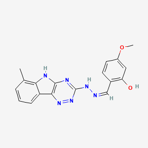 molecular formula C18H16N6O2 B1189893 2-hydroxy-4-methoxybenzaldehyde (6-methyl-5H-[1,2,4]triazino[5,6-b]indol-3-yl)hydrazone 