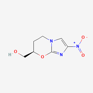 molecular formula C7H9N3O4 B11898941 (R)-(2-Nitro-6,7-dihydro-5H-imidazo[2,1-b][1,3]oxazin-7-yl)methanol 