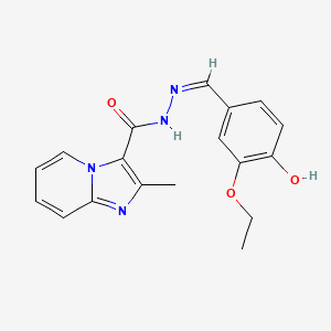 molecular formula C18H18N4O3 B1189896 2-Methyl-N'-(3-ethoxy-4-hydroxybenzylidene)imidazo[1,2-a]pyridine-3-carbohydrazide 