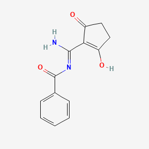 molecular formula C13H12N2O3 B1189897 N-[amino(2,5-dioxocyclopentylidene)methyl]benzamide 