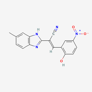 3-{2-hydroxy-5-nitrophenyl}-2-(5-methyl-1H-benzimidazol-2-yl)acrylonitrile