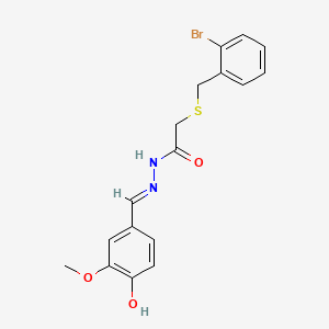 molecular formula C17H17BrN2O3S B1189905 2-[(2-bromobenzyl)sulfanyl]-N'-(4-hydroxy-3-methoxybenzylidene)acetohydrazide 