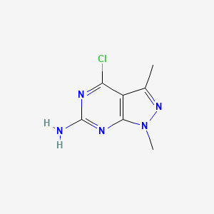 molecular formula C7H8ClN5 B11899068 4-Chloro-1,3-dimethyl-1H-pyrazolo[3,4-d]pyrimidin-6-amine CAS No. 1802489-66-2