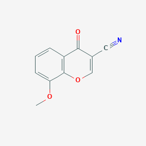 molecular formula C11H7NO3 B11899079 8-methoxy-4-oxo-4H-1-benzopyran-3-carbonitrile CAS No. 53428-23-2