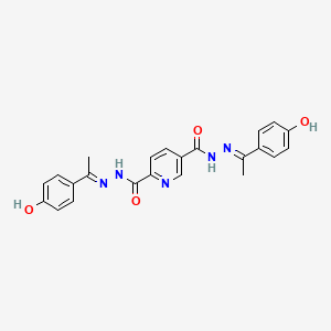 molecular formula C23H21N5O4 B1189910 N'~2~,N'~5~-bis[1-(4-hydroxyphenyl)ethylidene]-2,5-pyridinedicarbohydrazide 