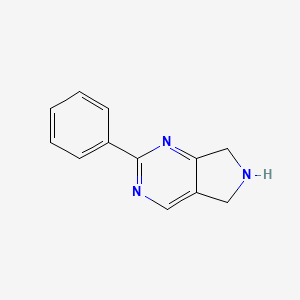 molecular formula C12H11N3 B11899156 2-phenyl-6,7-dihydro-5H-pyrrolo[3,4-d]pyrimidine 