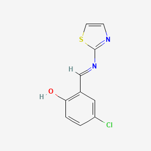 molecular formula C10H7ClN2OS B1189917 4-Chloro-2-[(1,3-thiazol-2-ylimino)methyl]phenol 