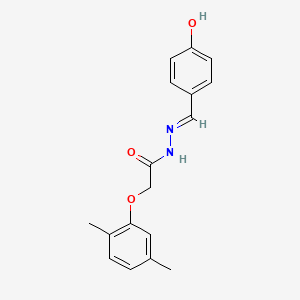 molecular formula C17H18N2O3 B1189924 2-(2,5-dimethylphenoxy)-N'-(4-hydroxybenzylidene)acetohydrazide 