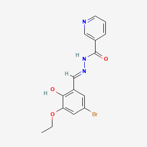 molecular formula C15H14BrN3O3 B1189927 N'-(5-bromo-3-ethoxy-2-hydroxybenzylidene)nicotinohydrazide 