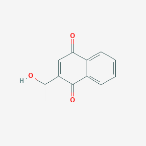 molecular formula C12H10O3 B11899281 2-(1-Hydroxyethyl)naphthalene-1,4-dione CAS No. 55720-84-8