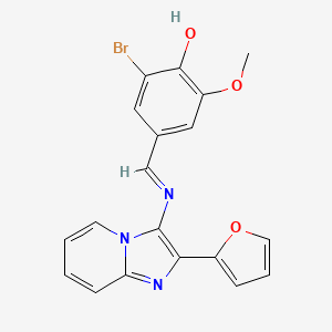 molecular formula C19H14BrN3O3 B1189929 2-Bromo-4-({[2-(2-furyl)imidazo[1,2-a]pyridin-3-yl]imino}methyl)-6-methoxyphenol 